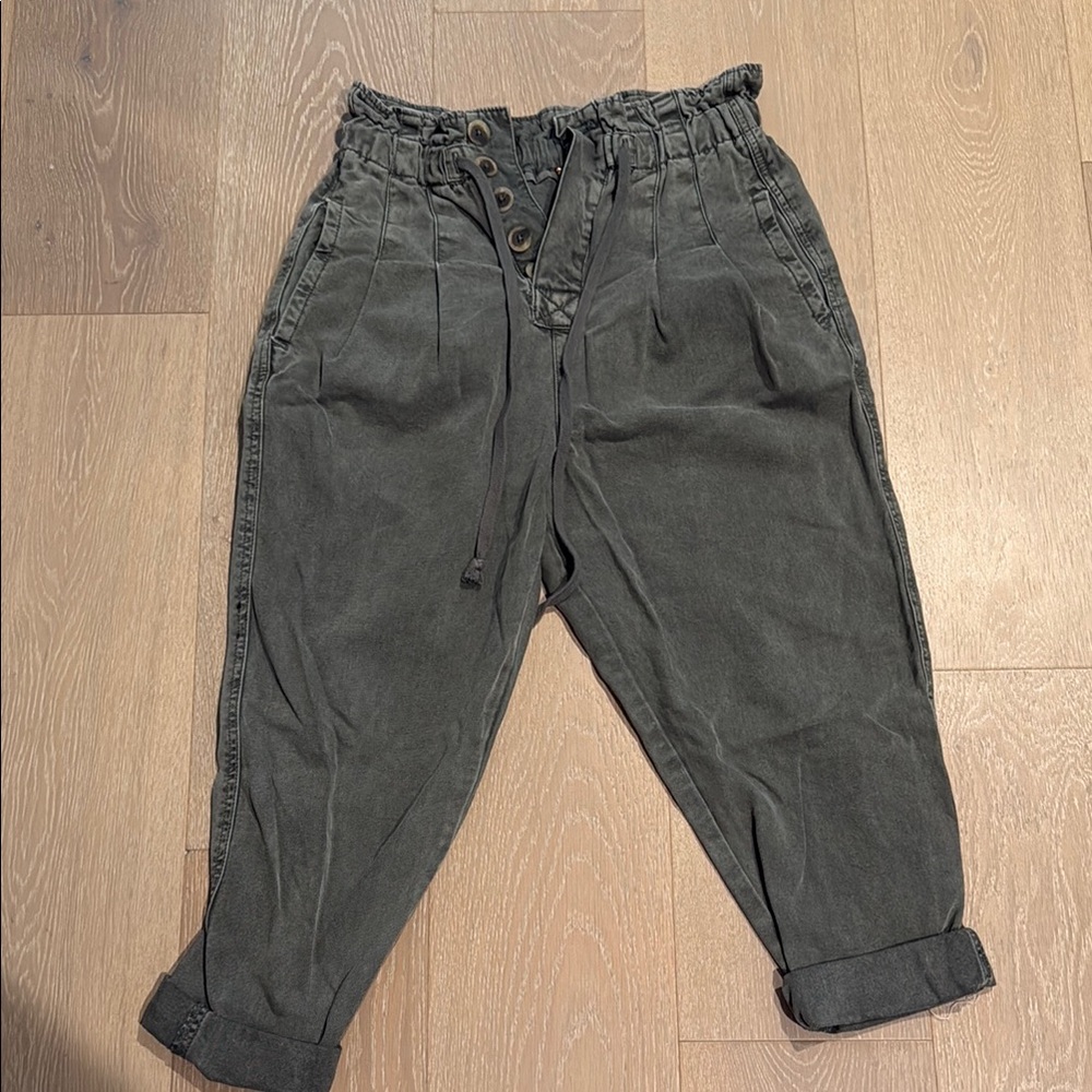 Casual green  Drawstring Pants